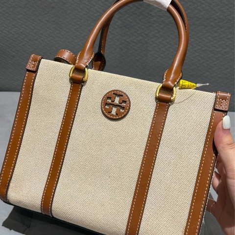 Tory Burch 帆布拼皮小方包