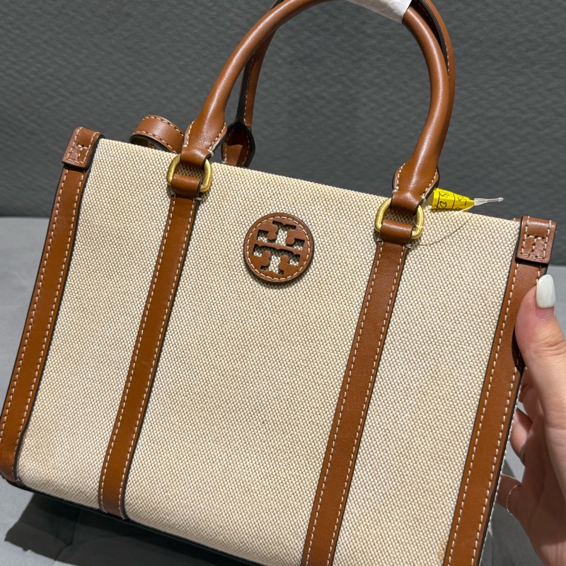 Tory Burch 帆布拼皮小方包-6