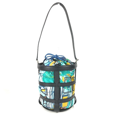 愛馬仕 Musardine 單肩包，配抽繩小袋，皮革和絲綢材質，海軍藍