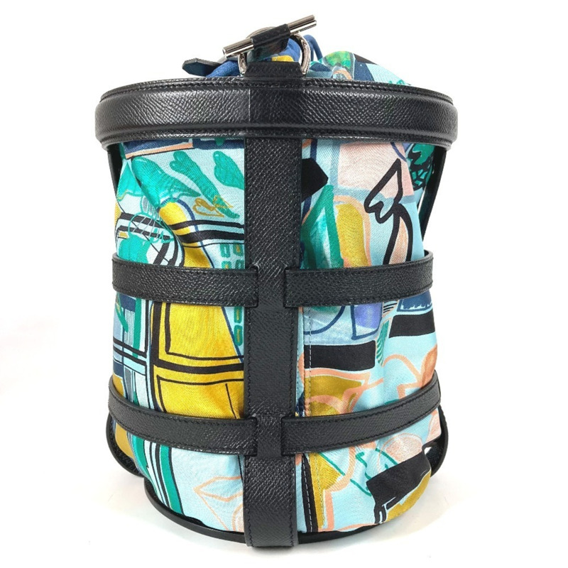 愛馬仕 Musardine 單肩包，配抽繩小袋，皮革和絲綢材質，海軍藍-2