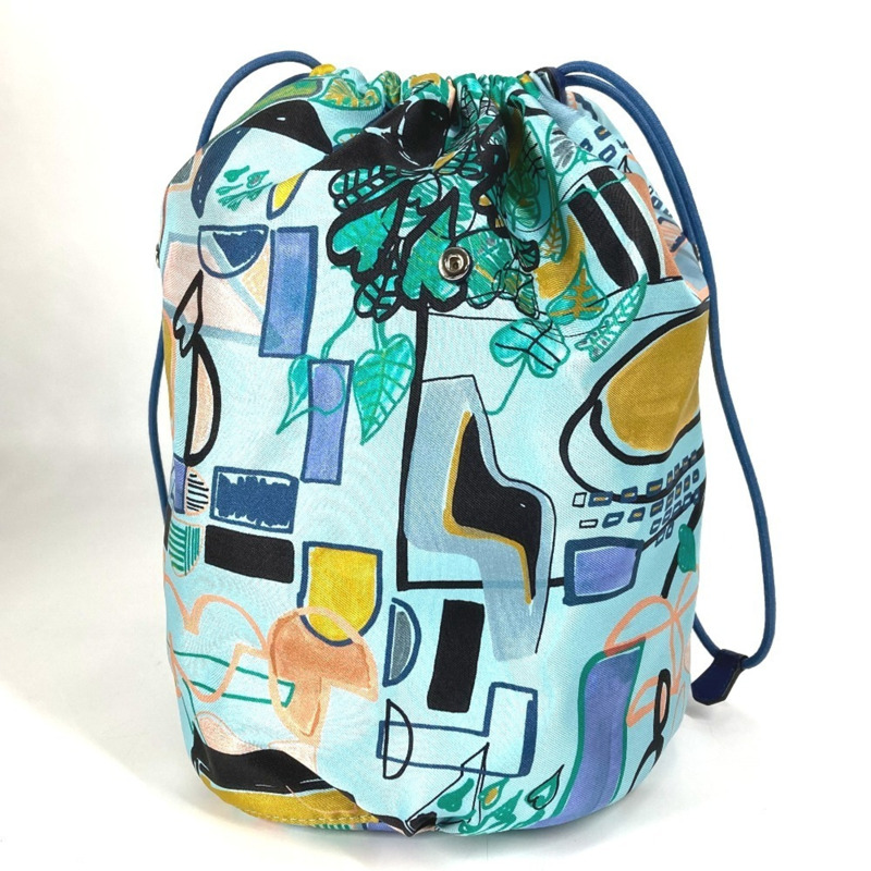 愛馬仕 Musardine 單肩包，配抽繩小袋，皮革和絲綢材質，海軍藍-13