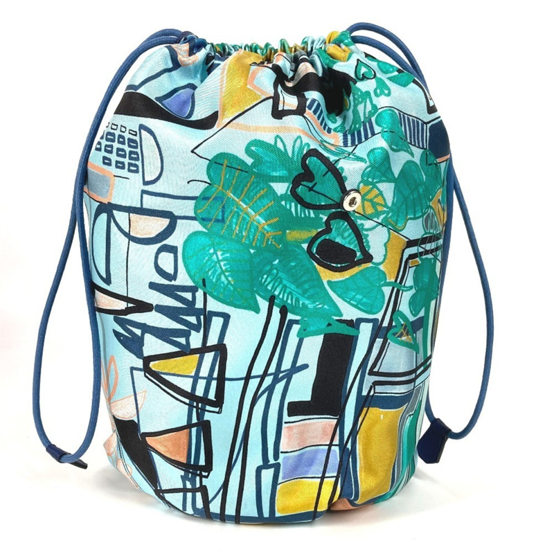 愛馬仕 Musardine 單肩包，配抽繩小袋，皮革和絲綢材質，海軍藍-14