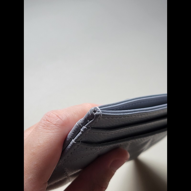 chanel 香奈兒 24p 灰藍色/霧霾藍 卡包 卡夾 boy card holder-15