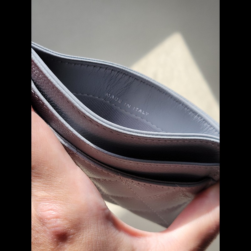 chanel 香奈兒 24p 灰藍色/霧霾藍 卡包 卡夾 boy card holder-2