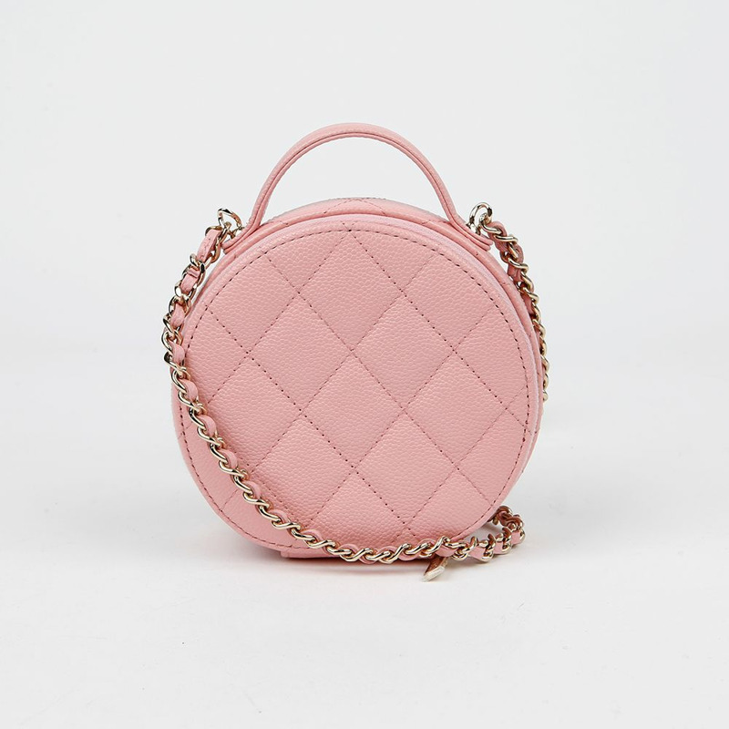 CHANEL AP2502 魚子醬紋圓形手把斜背包-3