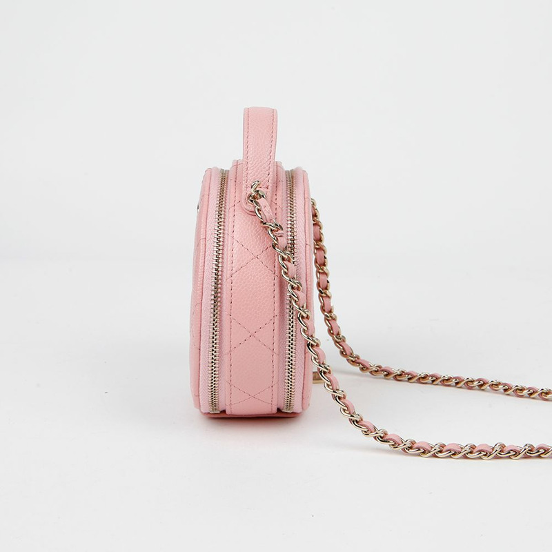 CHANEL AP2502 魚子醬紋圓形手把斜背包-4