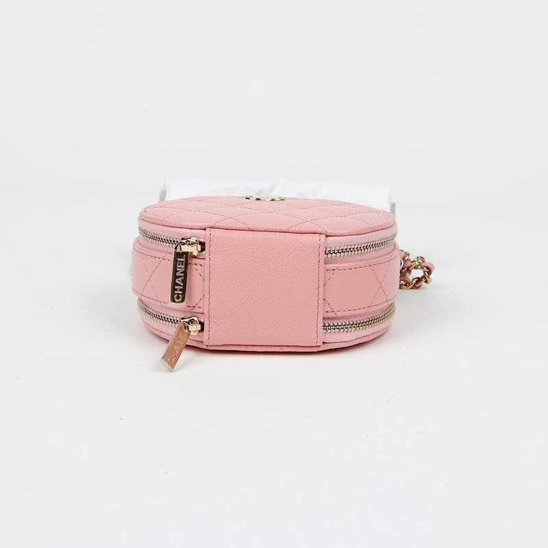CHANEL AP2502 魚子醬紋圓形手把斜背包-5