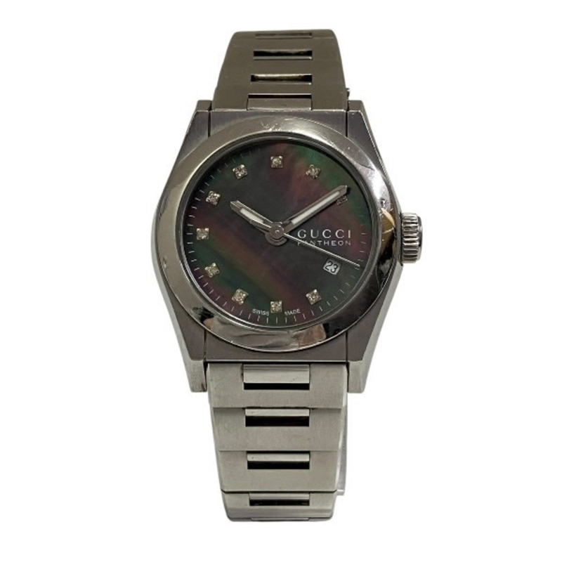 Gucci Pantheon 115.5 石英腕錶，鑲嵌10顆鑽石，女款-0