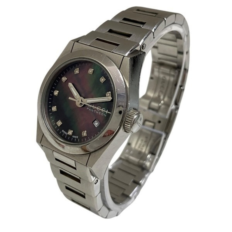 Gucci Pantheon 115.5 石英腕錶，鑲嵌10顆鑽石，女款-1