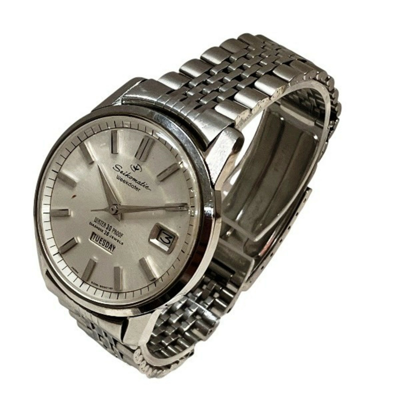 精工 6206-8990 自動機械銀色錶盤男士腕錶-1