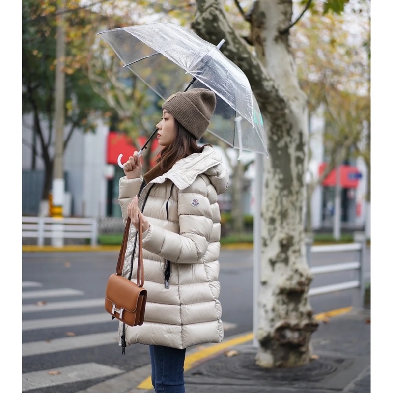 Moncler Suyen 卡其 米色 長版 鵝絨 長版羽絨 羽絨外套 夾克 長版外套 外套-6