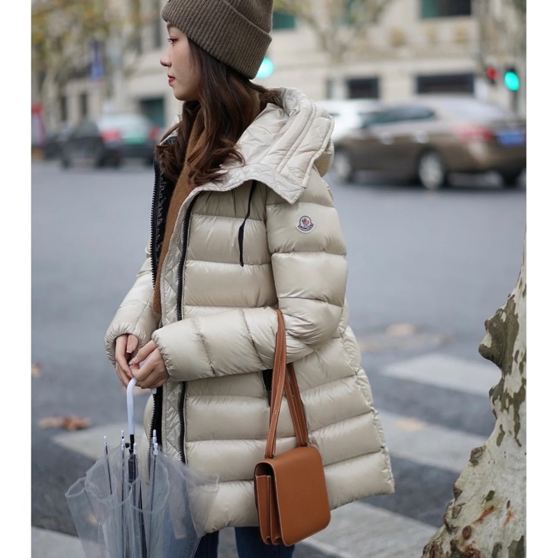 Moncler Suyen 卡其 米色 長版 鵝絨 長版羽絨 羽絨外套 夾克 長版外套 外套-7