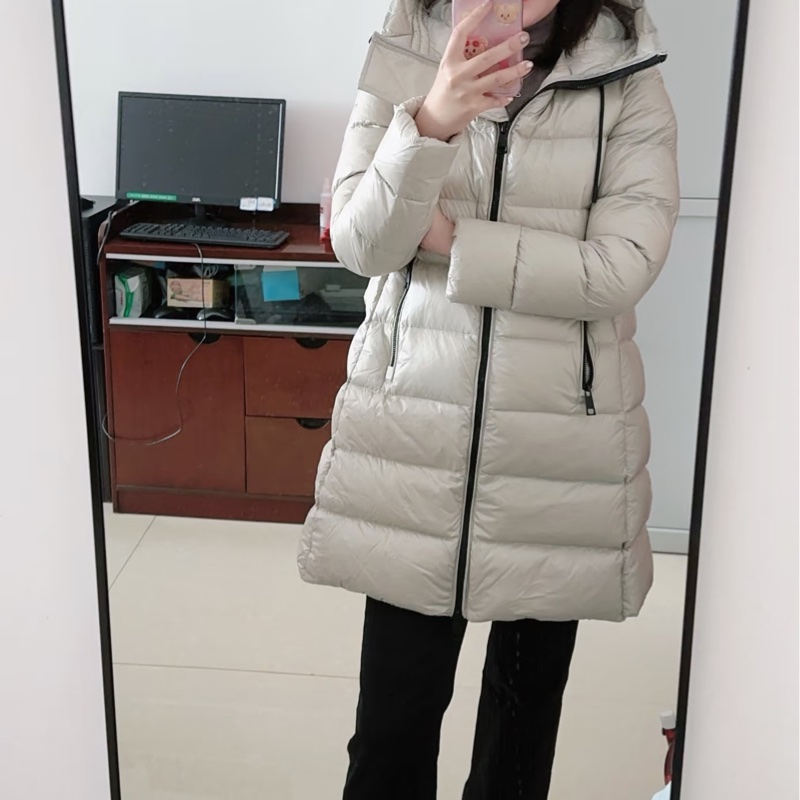 Moncler Suyen 卡其 米色 長版 鵝絨 長版羽絨 羽絨外套 夾克 長版外套 外套-8