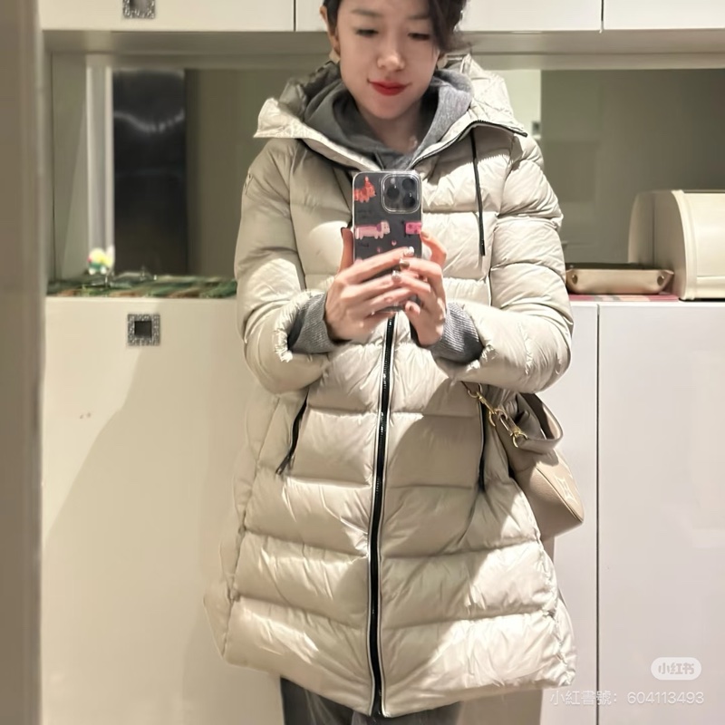 Moncler Suyen 卡其 米色 長版 鵝絨 長版羽絨 羽絨外套 夾克 長版外套 外套-14