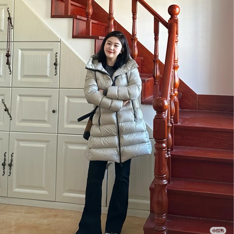 Moncler Suyen 卡其 米色 長版 鵝絨 長版羽絨 羽絨外套 夾克 長版外套 外套-16