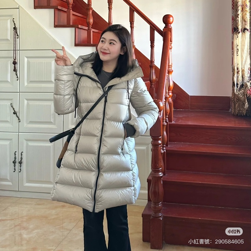 Moncler Suyen 卡其 米色 長版 鵝絨 長版羽絨 羽絨外套 夾克 長版外套 外套-17