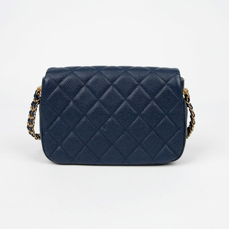 CHANEL 魚子醬紋皮革鏈條翻蓋肩斜背包 AS2528-3