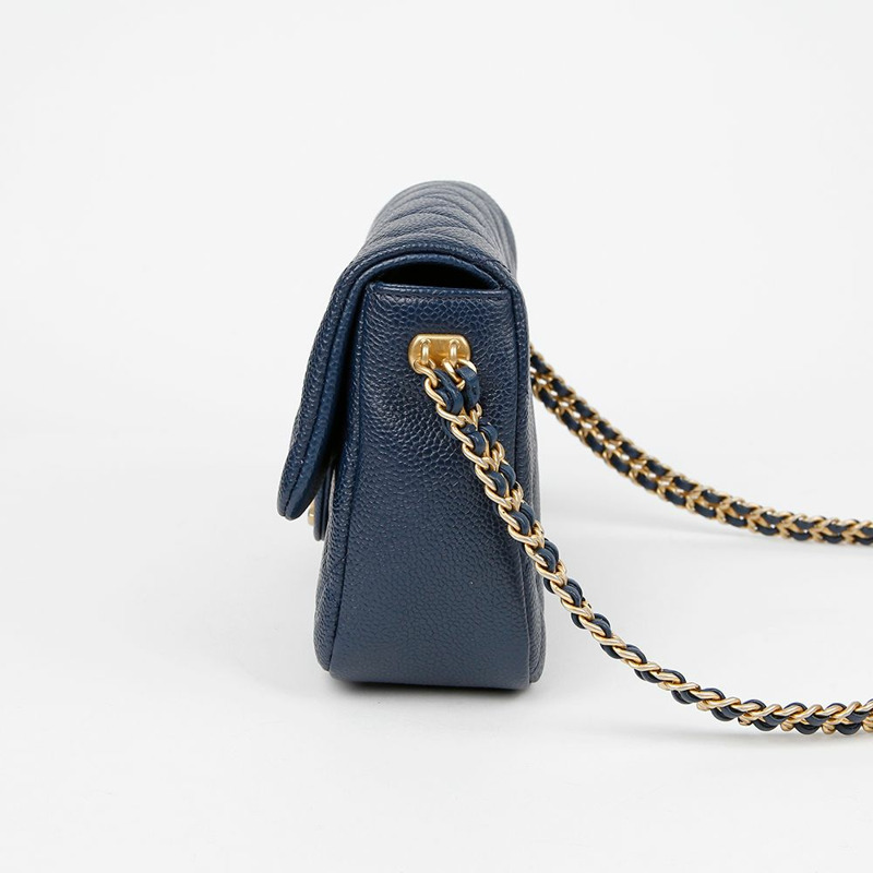 CHANEL 魚子醬紋皮革鏈條翻蓋肩斜背包 AS2528-5