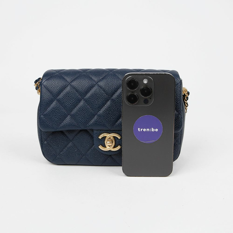 CHANEL 魚子醬紋皮革鏈條翻蓋肩斜背包 AS2528-7