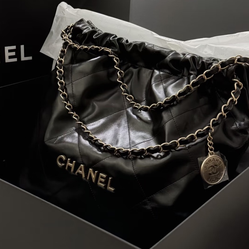 chanel 黑金22bag 芯片款-0