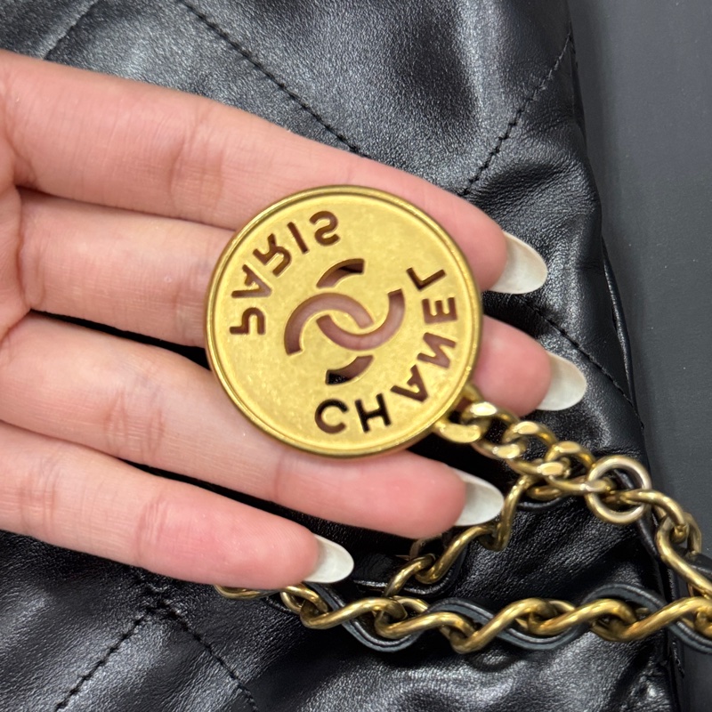chanel 黑金22bag 芯片款-11