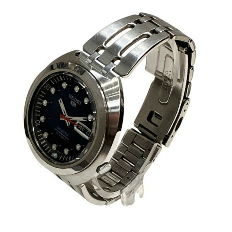 精工 7S36-0060 自動機械藍色錶盤男士腕錶-1