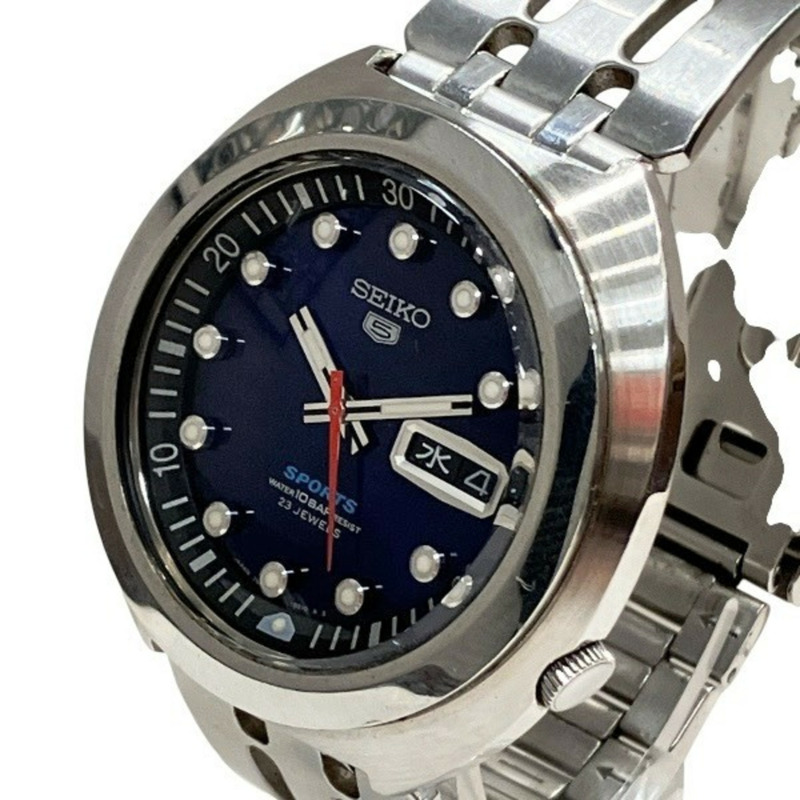 精工 7S36-0060 自動機械藍色錶盤男士腕錶-3