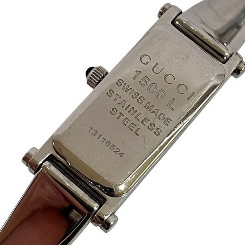 Gucci 1500L 石英黑色錶盤手鐲式女錶-4