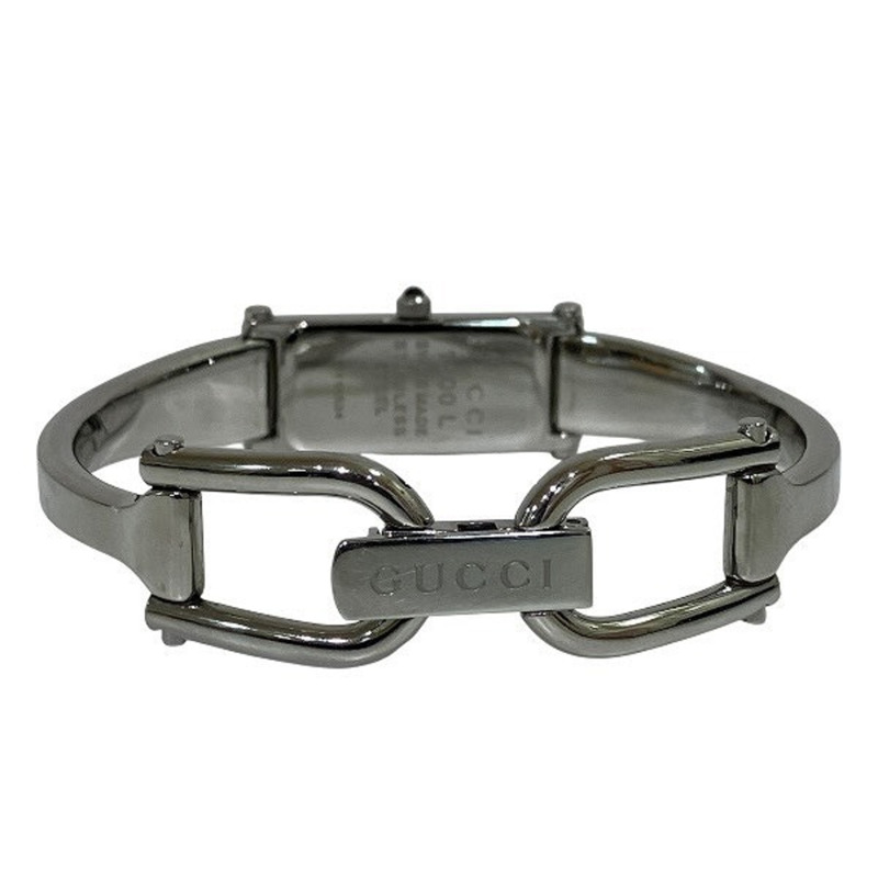 Gucci 1500L 石英黑色錶盤手鐲式女錶-5