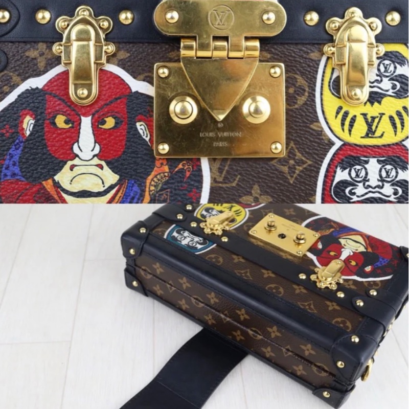 「JL精品代購」98新 Lv PETITE MALLE 限量款 山本寬齋 藝伎臉譜-6