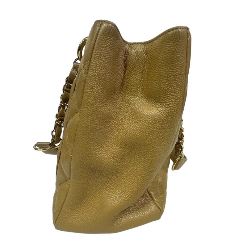 【美收精品】CHANEL 米黃色牛皮荔枝紋肩背包 4-505-2