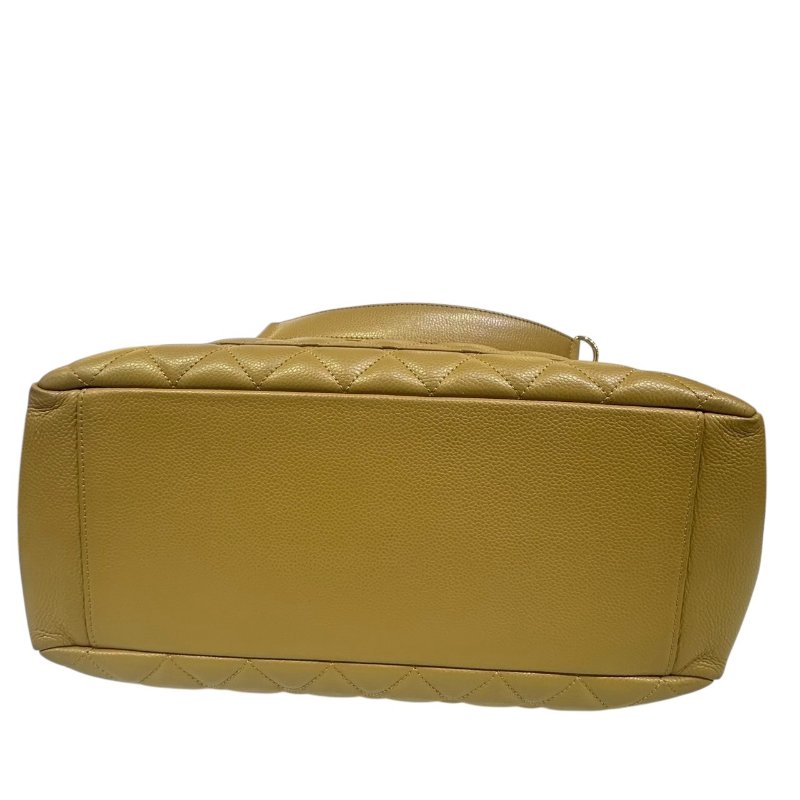 【美收精品】CHANEL 米黃色牛皮荔枝紋肩背包 4-505-4