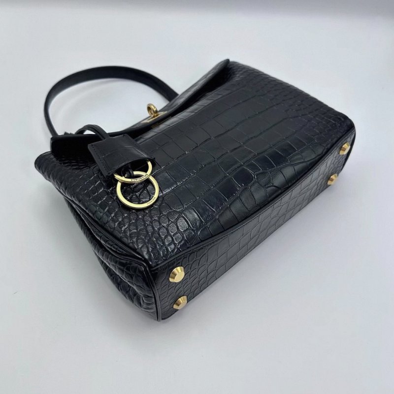 BALENCIAGA 黑金鰐魚壓紋Rodeo小號手提肩背斜背包27*19*9 全新閒置配件塵袋-2