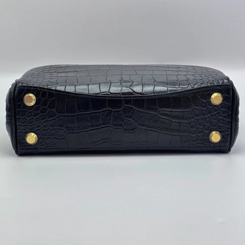 BALENCIAGA 黑金鰐魚壓紋Rodeo小號手提肩背斜背包27*19*9 全新閒置配件塵袋-3