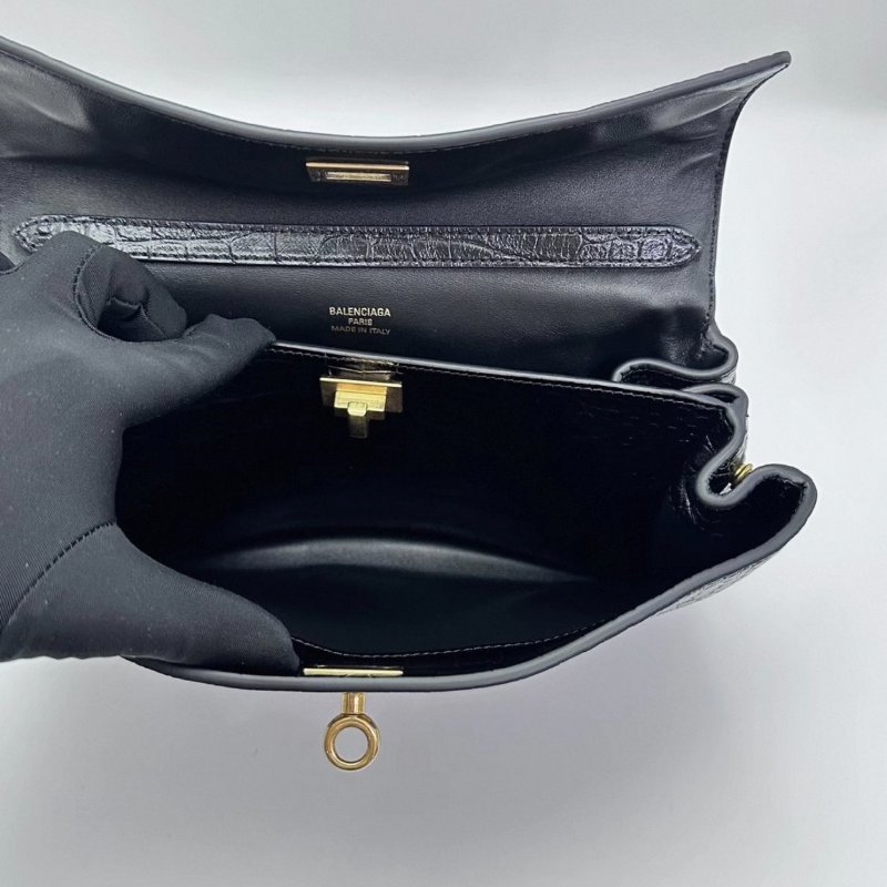 BALENCIAGA 黑金鰐魚壓紋Rodeo小號手提肩背斜背包27*19*9 全新閒置配件塵袋-5