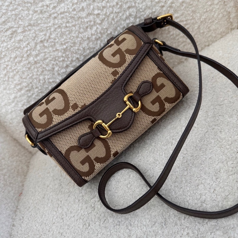 Gucci横版手機包 大logo焦糖老花1955 98新配件塵袋-0