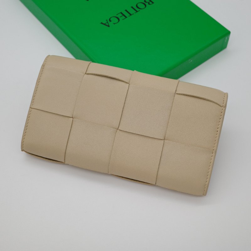 Bottega Veneta 寶緹嘉 Cassette 寬編織 米色 羊皮 長夾-2