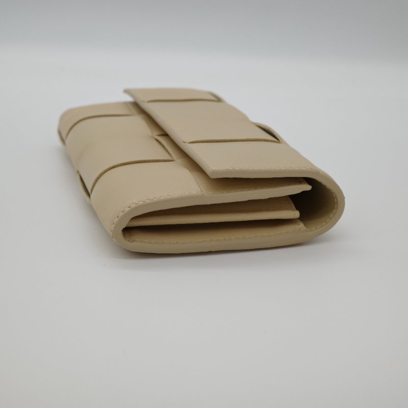 Bottega Veneta 寶緹嘉 Cassette 寬編織 米色 羊皮 長夾-3