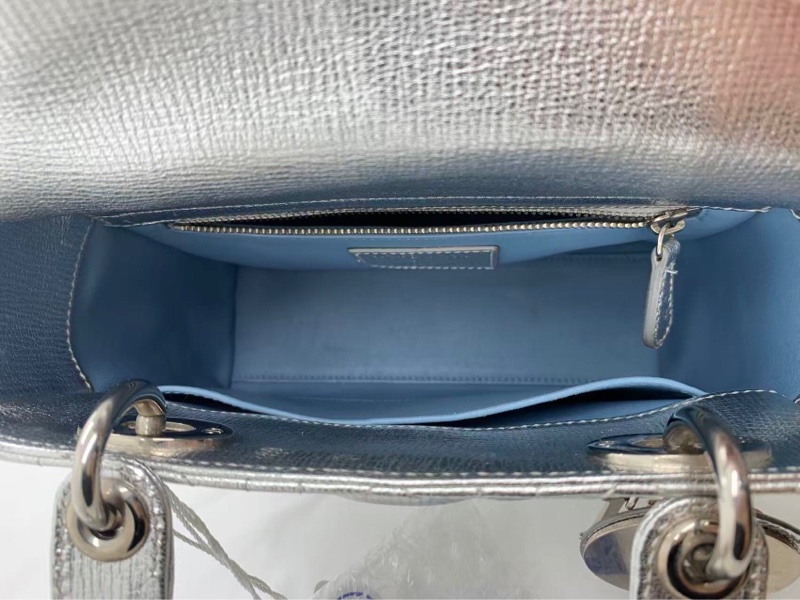 Christian Dior 銀色 Lady Dior My ABC 銀色小號手提包-8