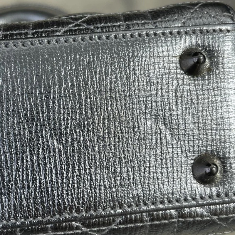 Christian Dior 銀色 Lady Dior My ABC 銀色小號手提包-19