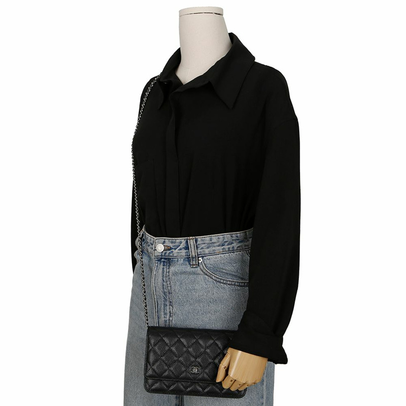 CHANEL AP0250 魚子醬紋經典 WOC 肩斜背包-9