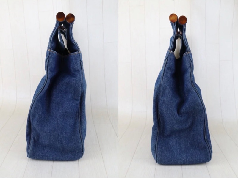 「JL精品代購」98新 Chanel 香奈兒玳瑁丹寧牛仔的托特包-4