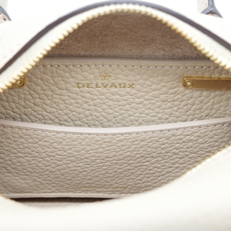 Delvaux 德爾沃 Cool Box Nano 米色 質感小牛皮 手提兩用包 肩背包 手提包-17