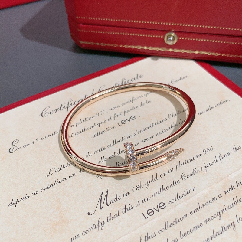 Cartier卡地亞Love系列釘子玫瑰金帶鑽15號手鐲，稀缺手寸，2016年購入-3