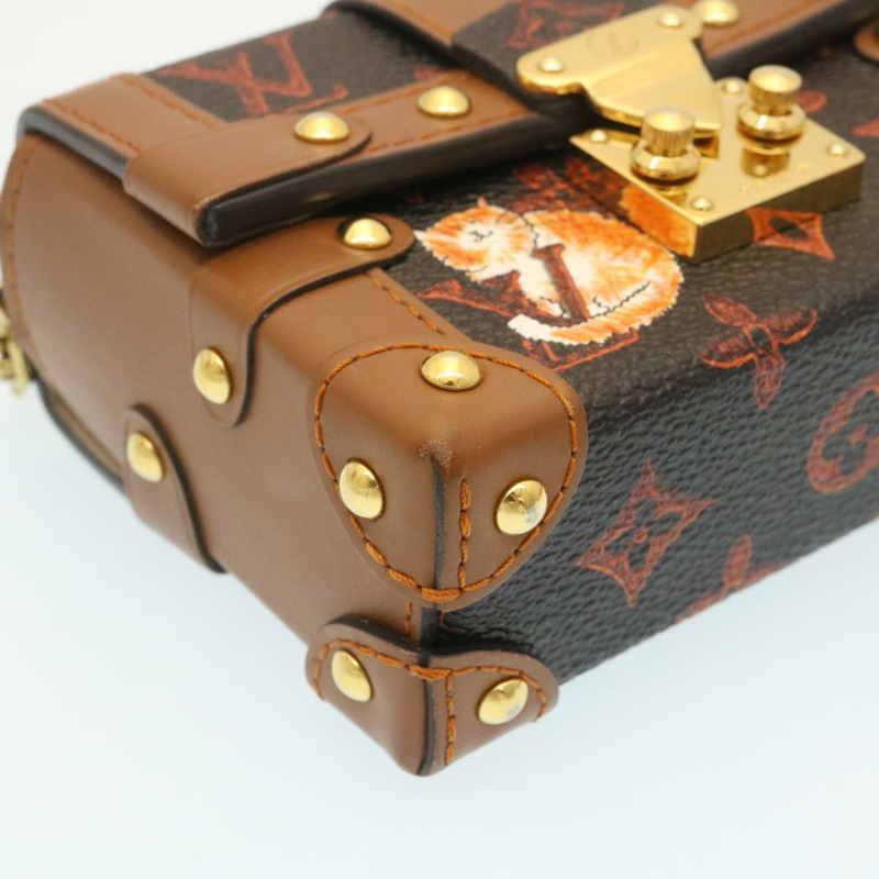 【日本直送】路易威登 Monogram Catgram Essential Trunk Pouch M63892 LV Auth 29169SM-13