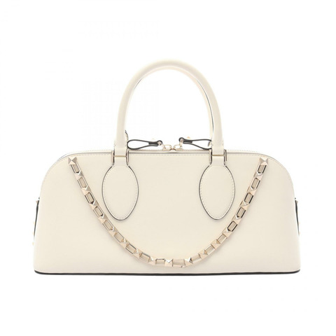 Valentino Rockstuds 白色皮革手提包，二手女款