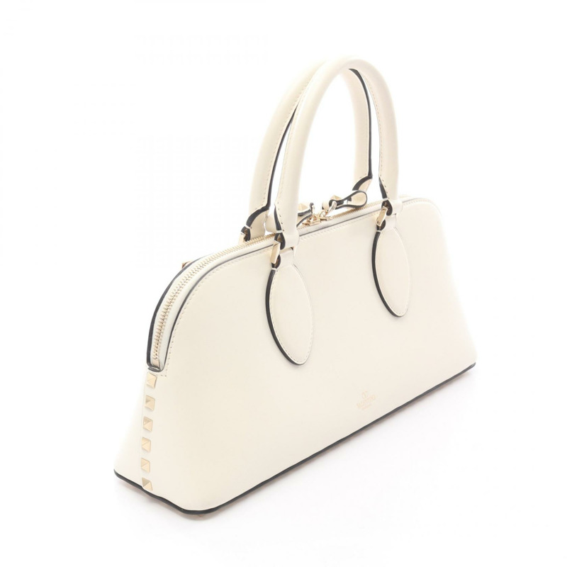 Valentino Rockstuds 白色皮革手提包，二手女款-1