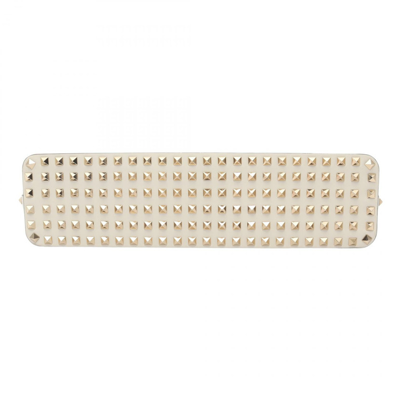 Valentino Rockstuds 白色皮革手提包，二手女款-4