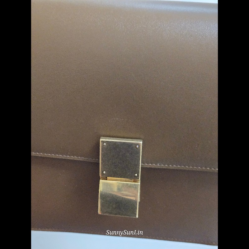 Celine box classic ​🔥 經典雋永！Céline Classic Box Bag 中號 棕色金扣 駝色 焦糖色豆腐包 斜背包 肩背包  🈶盒裝購證-45