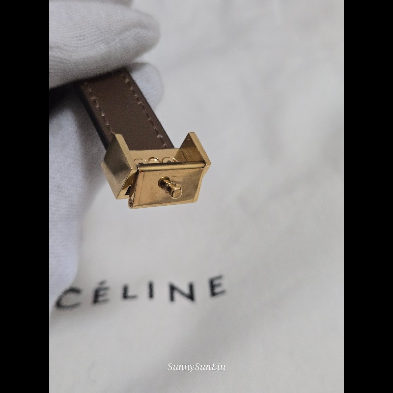 Celine box classic ​🔥 經典雋永！Céline Classic Box Bag 中號 棕色金扣 駝色 焦糖色豆腐包 斜背包 肩背包  🈶盒裝購證-51